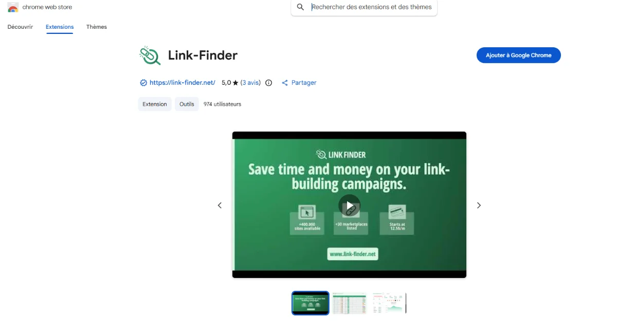 Extension Chrome LinkFinder