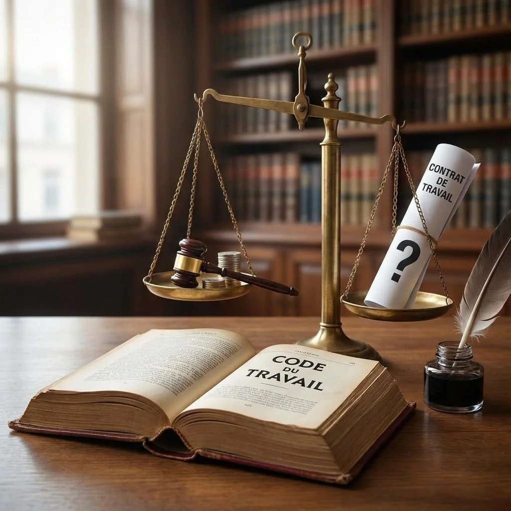[image : code du travail et balance de justice]