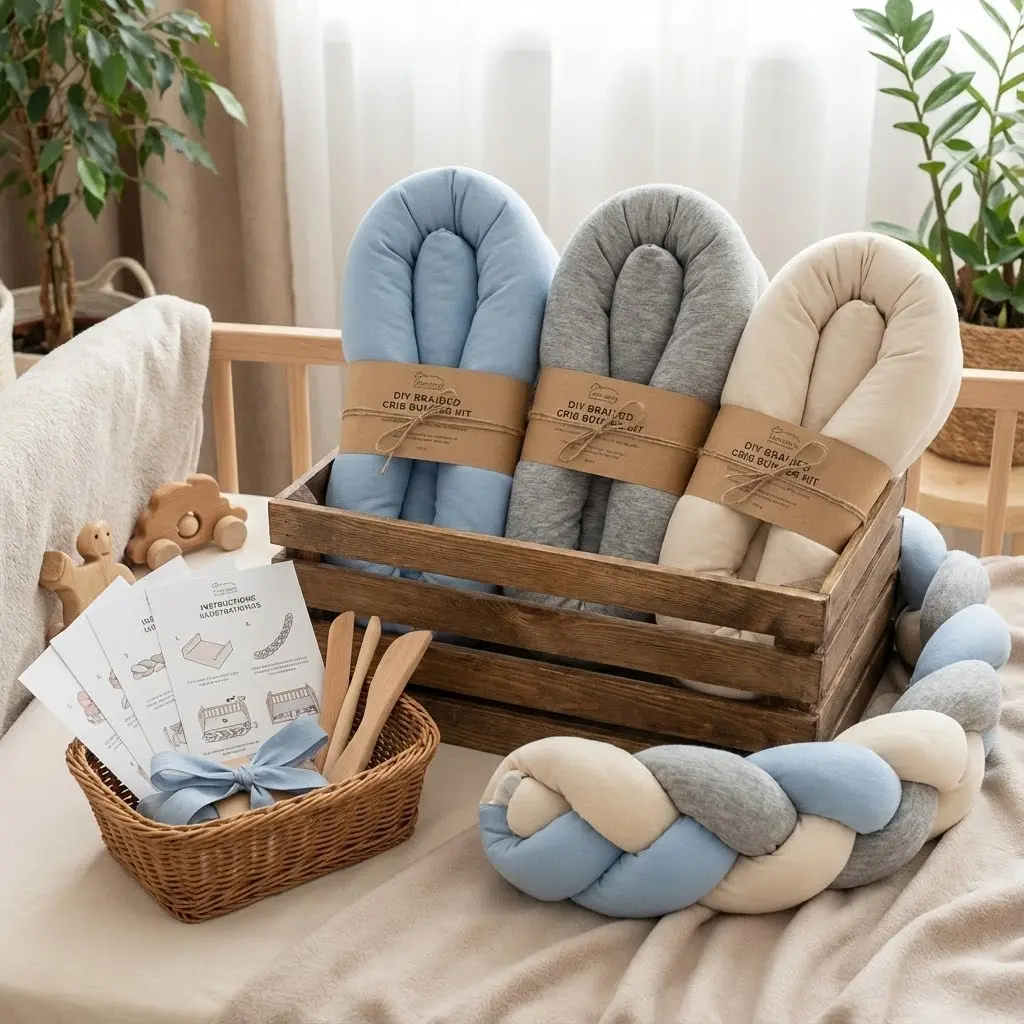 Kit DIY tresse de lit avec boudins pré-remplis, présentation produit attractive