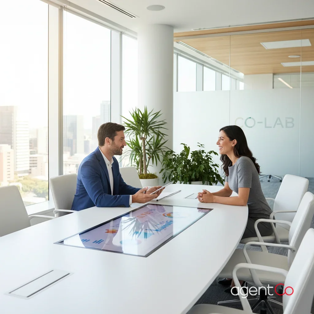 [image : Photo professionnelle d'un commercial indépendant en réunion avec un client dans un bureau moderne, ambiance lumineuse et collaborative, style corporate épuré]