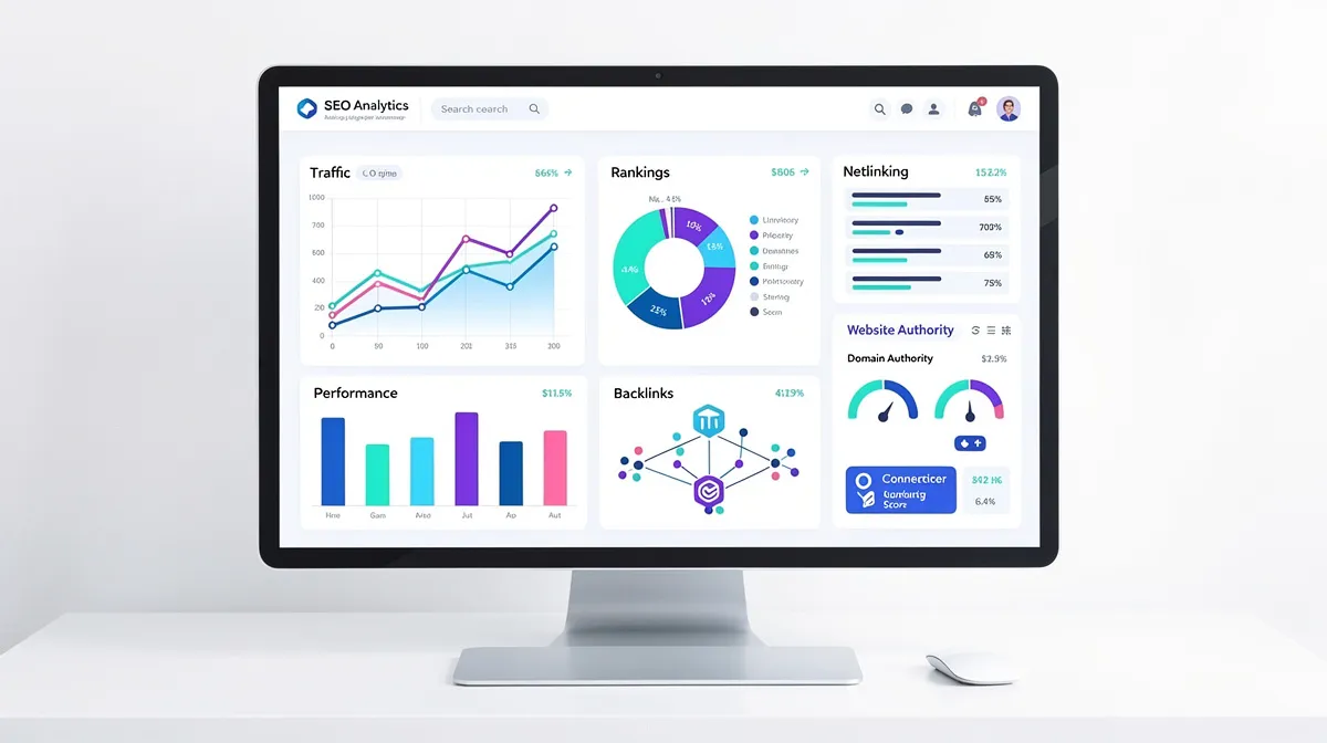 Dashboard d'analyse SEO Babbar avec graphiques de métriques et outils de netlinking