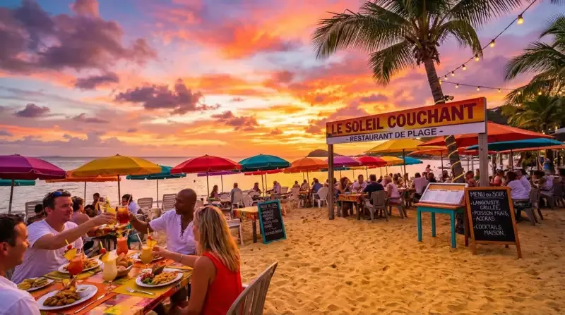 Restaurant de plage à Orient Bay