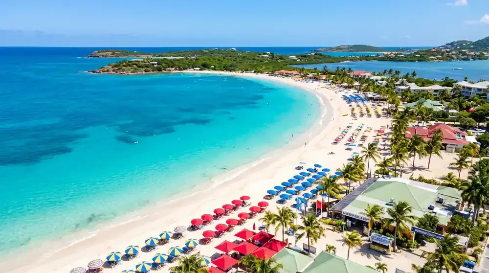 Vue aérienne d'Orient Bay St Martin