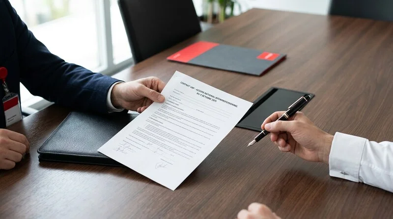 Signature d'un contrat VRP entre un employeur et un commercial représentant