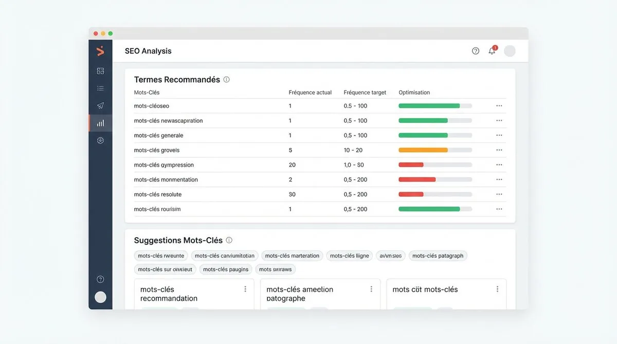 Graphique montrant l'évolution du score SEO avant et après optimisation