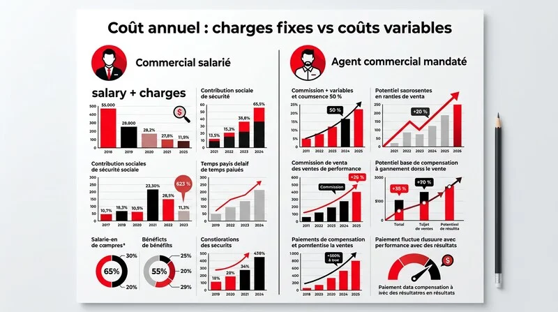 Comparatif coût commercial salarié vs agent commercial indépendant