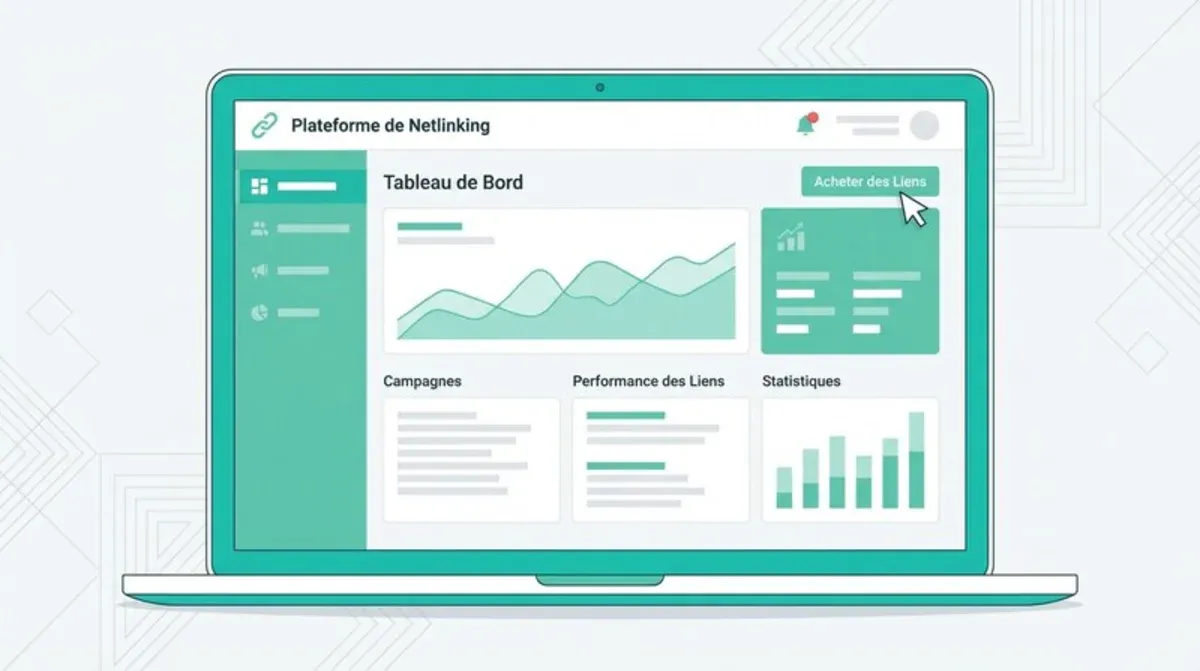 Capture d'écran anonymisée d'une interface de plateforme de vente de liens