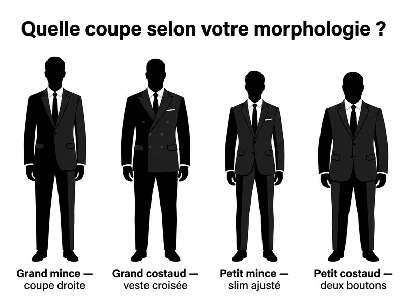 Infographie : quelle coupe de costume selon la morphologie du marié