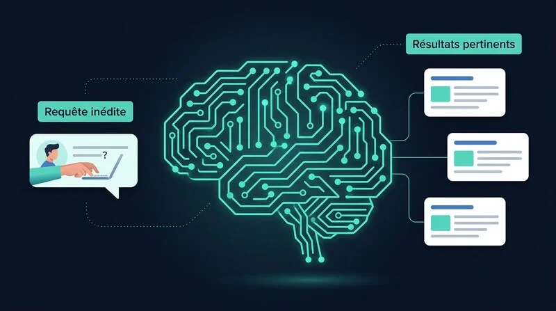 Schéma du fonctionnement de RankBrain l'intelligence artificielle de Google