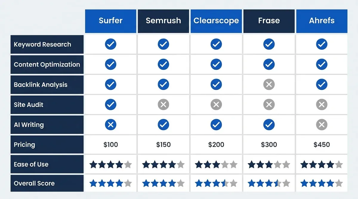 Capture d'écran du Content Editor avec le score et les suggestions de mots-clés