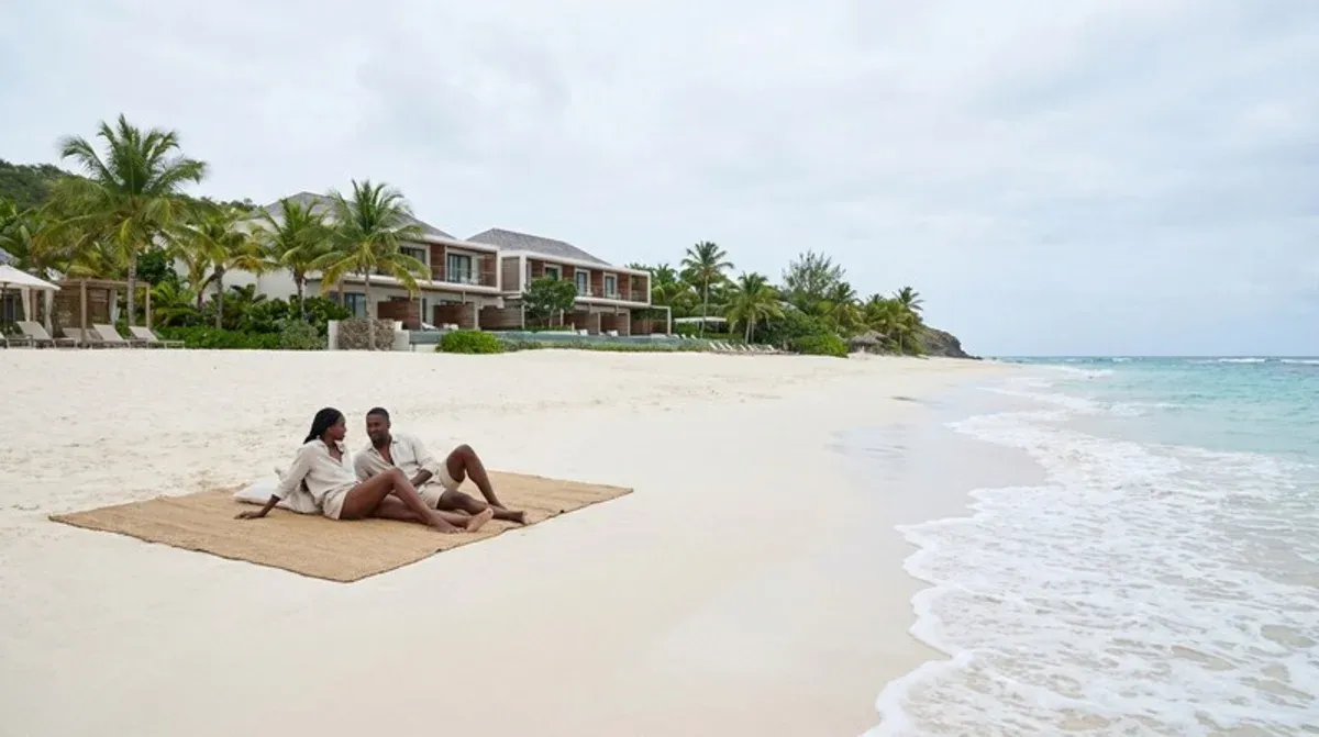 Flamands beach with long stretch of white shores