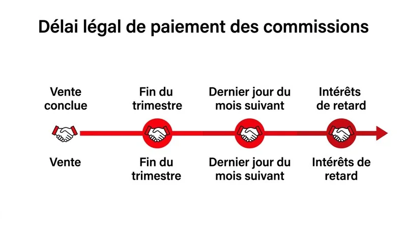 Calendrier légal du paiement des commissions d'un agent commercial selon l'article L134-9 du Code de commerce