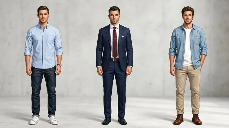 Trois tenues chemise homme : casual, business et sortie