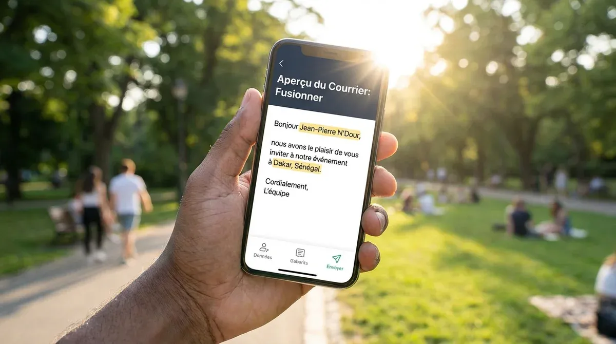 Interface logiciel de publipostage