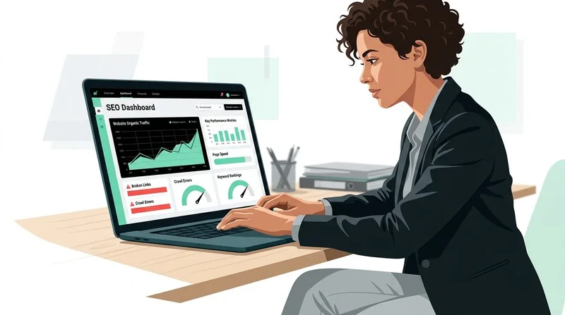 Illustration d'un audit SEO technique sur un site web