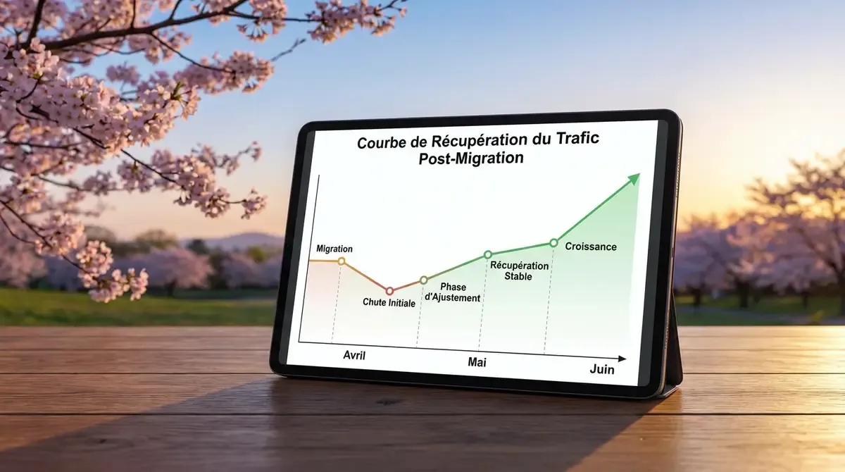 liste d'erreurs de migration SEO avec croix rouges et corrections en vert, format checklist