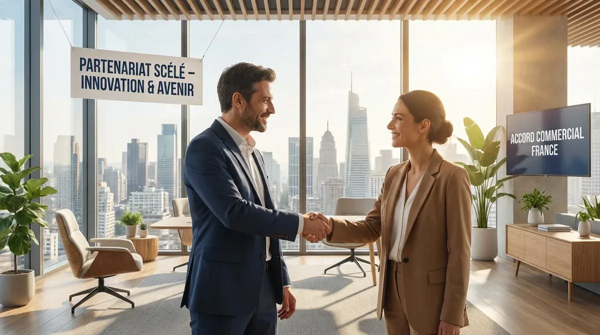 Poignée de main scellant un partenariat commercial