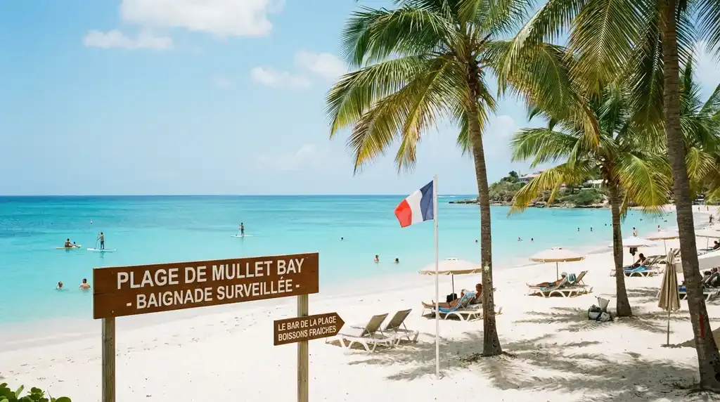 Calm waters at Mullet Bay Beach