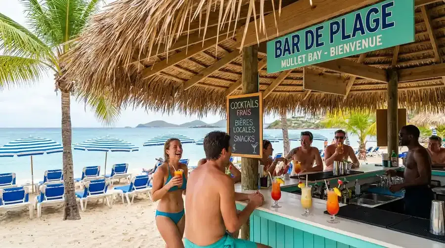 Beach bar at Mullet Bay St Maarten
